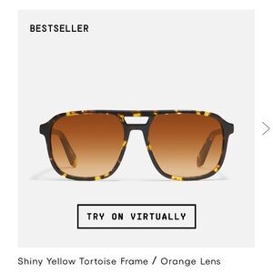 Quay Australia Shiny Yellow Tortoise Sunglasses with Orange Lens